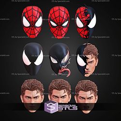 Custom Head STL Collection Spiderman Various