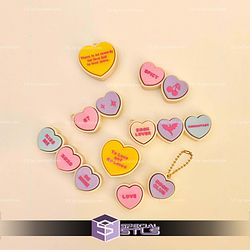Customizable Valentines Conversation Heart Clicker Fidget STL Files