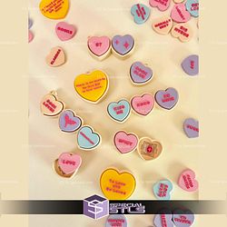 Customizable Valentines Conversation Heart Clicker Fidget STL Files