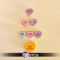Customizable Valentines Conversation Heart Clicker Fidget STL Files