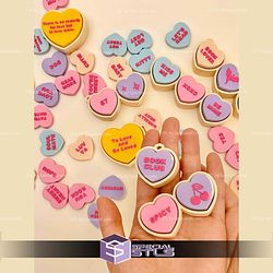 Customizable Valentines Conversation Heart Clicker Fidget STL Files