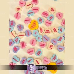 Customizable Valentines Conversation Heart Clicker Fidget STL Files