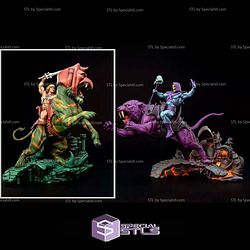 He Man On Battlecat Battle STL Files