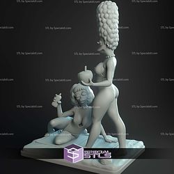 Marge Simpson And Maude Flanders 32mm 75mm STL Files