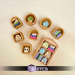 Mini Book Nook Clicker Keychain Fidget Toy Bundle STL Files