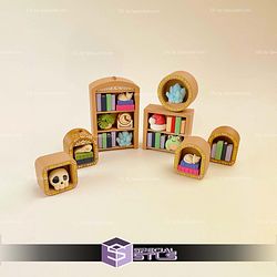 Mini Book Nook Clicker Keychain Fidget Toy Bundle STL Files