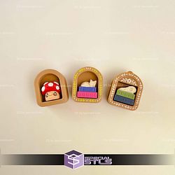 Mini Book Nook Clicker Keychain Fidget Toy Bundle STL Files
