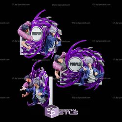 Purple Sorcerer Poster Gojo Toji 256mm Build Plate STL Files