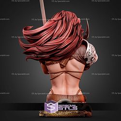 Red Sonja Portrait Bust Snake Base 330mm STL Files