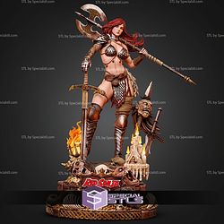 Red Sonja Skull Base 460mm STL Files