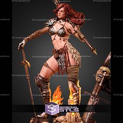 Red Sonja Skull Base 460mm STL Files