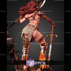 Red Sonja Skull Base 460mm STL Files