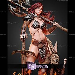 Red Sonja Skull Base 460mm STL Files