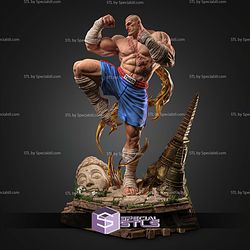Sagat Kick Pose Buddha Base 423mm STL Files