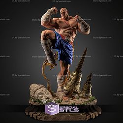 Sagat Kick Pose Buddha Base 423mm STL Files