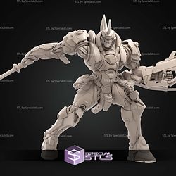 Samurai Mech Various Pose STL Miniatures