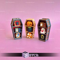 Spooky Coffin Shelf Multi Clicker Keychain Fidget Toy Bundle STL Files
