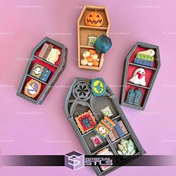 Spooky Coffin Shelf Multi Clicker Keychain Fidget Toy Bundle STL Files