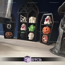 Spooky Coffin Shelf Multi Clicker Keychain Fidget Toy Bundle STL Files