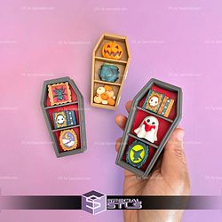 Spooky Coffin Shelf Multi Clicker Keychain Fidget Toy Bundle STL Files