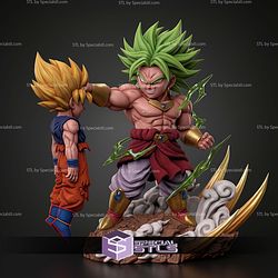 Chibi Broly Vs Goku Iconic Diorama STL Files