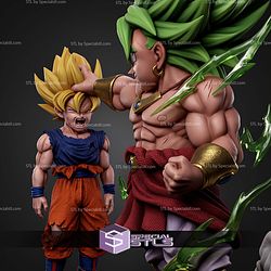 Chibi Broly Vs Goku Iconic Diorama STL Files