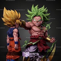 Chibi Broly Vs Goku Iconic Diorama STL Files