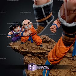 Goku Take Down Nappa Diorama STL Files