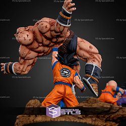 Goku Take Down Nappa Diorama STL Files