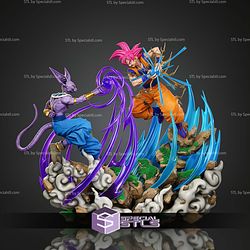 Goku Vs Bill Dragonball Battle 460mm STL Files