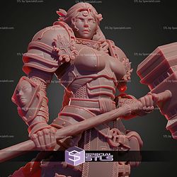 Paladin Girl STL Miniatures