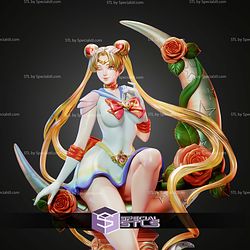 Sailor Moon on Crescent Moon STL Files