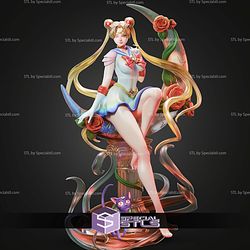 Sailor Moon on Crescent Moon STL Files