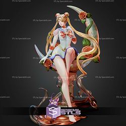 Sailor Moon on Crescent Moon STL Files