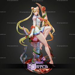 Sailor Moon on Crescent Moon STL Files