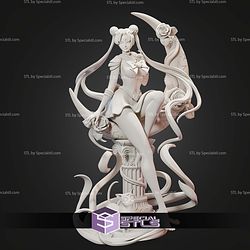 Sailor Moon on Crescent Moon STL Files