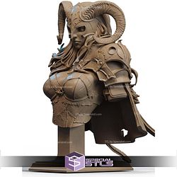 Warrior Of The North Female Bust STL Files
