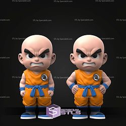 Super Basic STL Krillin Angry Color 3D Print