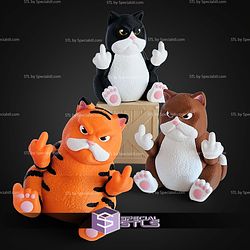 Super Basic STL Middle Finger Cat