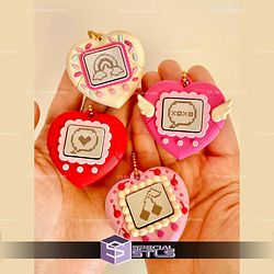 Valentines Heart Clicker Keychain Fidget Toy V Pet STL Files