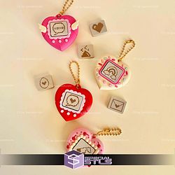 Valentines Heart Clicker Keychain Fidget Toy V Pet STL Files