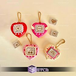 Valentines Heart Clicker Keychain Fidget Toy V Pet STL Files