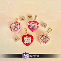 Valentines Heart Clicker Keychain Fidget Toy V Pet STL Files
