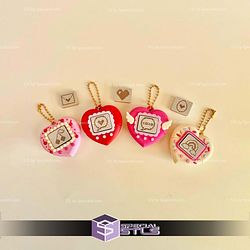 Valentines Heart Clicker Keychain Fidget Toy V Pet STL Files