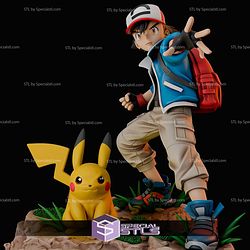 Ash And Pikachu Epic Scene STL Files