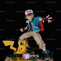 Ash And Pikachu Epic Scene STL Files
