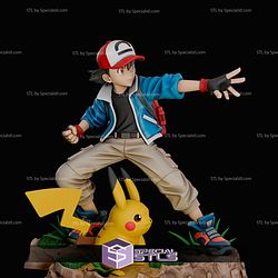 Ash And Pikachu Epic Scene STL Files