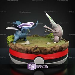 Battle Of Insect Pokemons 127 Pinsir 214 Heracross STL Files