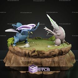 Battle Of Insect Pokemons 127 Pinsir 214 Heracross STL Files