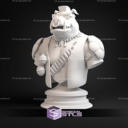Bebop TMNT Animated Series Bust STL Files